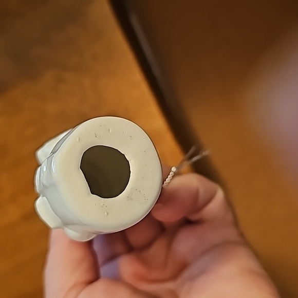 Porcelain White Snowman Ornament 4"H (not including hanger) - Picture 5 of 5